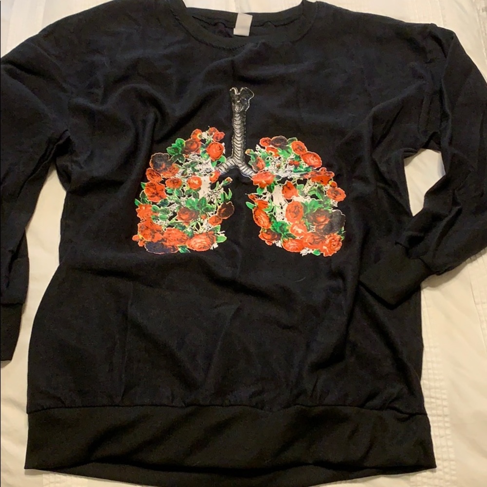 Health care floral lung anatomy sweatshirt